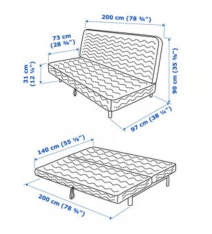 Rozkládací IKEA pohovka trojmístná + úložný prostor - 3