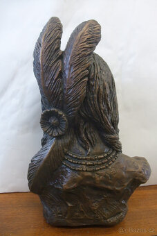 Indian - Indián, busta, bronz - 3