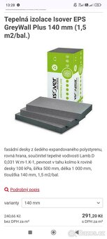 Fasádní polystyren Isover Gray 140mm - 3