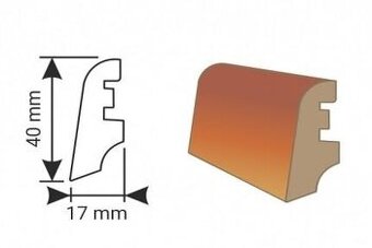 VÝPRODEJ podlahových lišt KP40, 240cm - 3