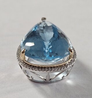 DIAMANTOVÝ PŘÍVĚSEK TOPAZ 53.63ct SWISS BLUE BRILIANTY - 3