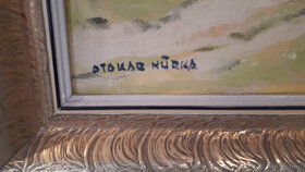 Otakar Hůrka obraz Chalupa,olej,plátno 79x59cm - 3