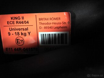 Dětská autosedačka Britax Römer King II 9-18kg. - 3