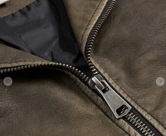 Tm. hnědá bunda na zip z eko-kůže, vel.44-46, unisex - 3
