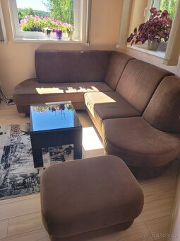 Rohová sedací souprava hnědá - Kika - 3