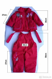 Dívčí zimní set Bunda + kalhoty s laclem červený - 3