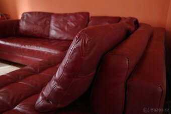 NATUZZI bordová kožená sedací souprava/ pohovka - 3