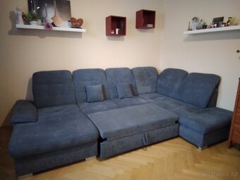 Sedací souprava tvaru U - rozkládací s úložným prostorem - 3