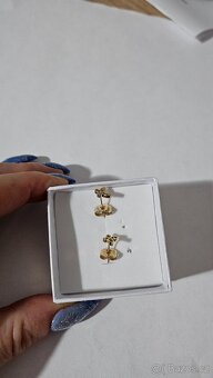 Náušnice motylci pozlac.14K - 3