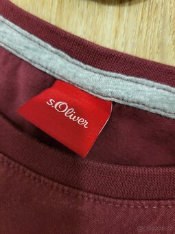 Pánské tričko, S. Oliver, červené / vínové, XL, 100% bavlna - 3