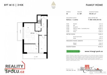 Prodej, byty/3+kk, 72.25 m2, Měděná 3064/5, Jižní Předměstí, - 3