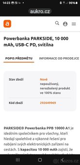 Powerbanka parkside 10 000ah - 3