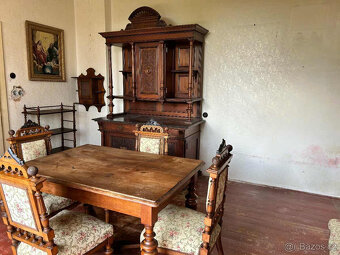 Starožitný nábytek kompletní souprava neorenesance - 3