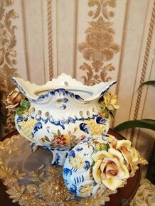 Starožitna porcelánová 2 dílna mísa, šperkovnice. Signováno. - 3