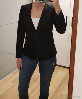 Dámské černé sako Mango bez límce vel. S - 3