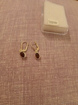 Stribrne visaci nausnice prirodni turmalin - 3