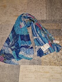 Desigual šátek dámský značkový modrý nový Floresrayadas - 3