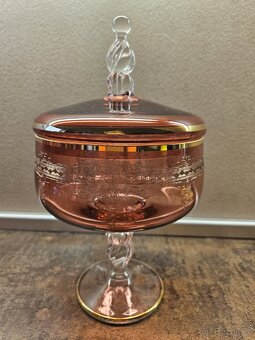 Skleněná souprava v růžové barvě - 3