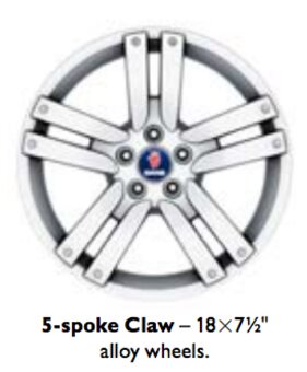 SAAB 9-3/9-5 (5x110) ALU R18 x 7,5 ET41 5-spoke Claw s pneu - 3