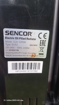 Olejový radiátor sencor soh 3311bk - 3