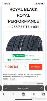 Nové gumy Royal performance black 255/65R17 - 3