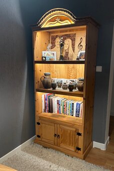 Stylový selský příborník / knihovna – masiv, renovováno - 3