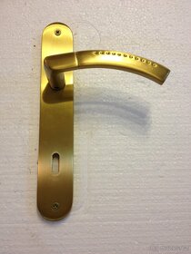 Dveřní klika / kování, zlatá mat, rozteč 90mm /9ks - 3