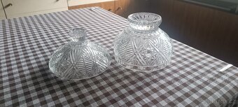 Broušená skleněná dóza s víkem vintage kousek - 3