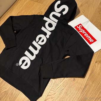 Supreme Satin Applique Hooded Sweatshirt FW25 Black - 3