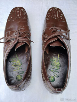 Retro pánské kožené polobotky. - 3