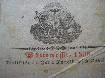 starý Nebe klíč, staré tisky, modlidby, ruční papír r.1838 - 3