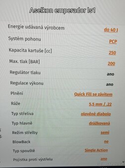 PCP vzduchovka Aselkon emperador LS1 - 3