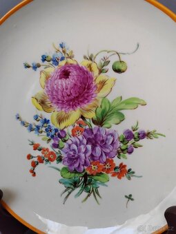 Nádherný porcelánový talíře (Míšeňský Kytice) - 3