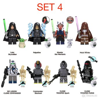 Rôzne figúrky Star Wars 4 (8ks) typ lego - nové - 3