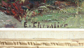 Ernest Jean Chevalier 1862-1917, olej karton 63x78 + rám - 3