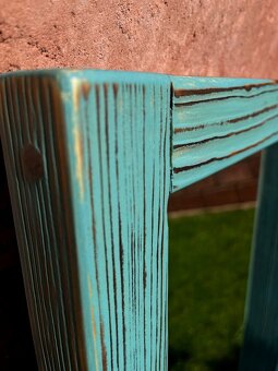 Zrcadlo v kartáčovaném, tyrkysovohnědém rámu 45x80 - 3