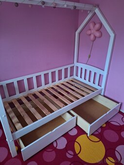 Domečková postel bílá - 3