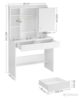NOVÝ TOALETNÍ STOLEK S LED OSVĚTLENÍM - 3