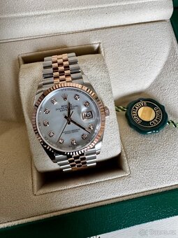 ROLEX DATEJUST 36 ROSÉ GOLD/ MOTHER OF PEARL DIAL, DIAMONDS - 3