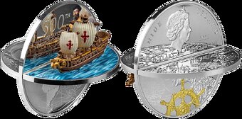 Mince Ferdinand Magellan 500. výročí 2 oz 3D - proof - 3
