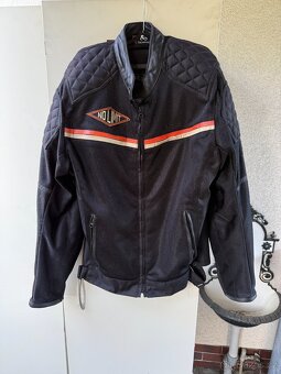 🏍️ Letní moto bunda W-TEC 2Stripe – XXL – černo-béžovo-oran - 3