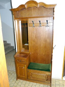 rustikální garderoba se zrcadlem a podsedákem - 3