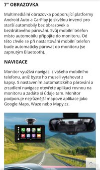 Monitor do auta Car play Smart BW-W706R - 3