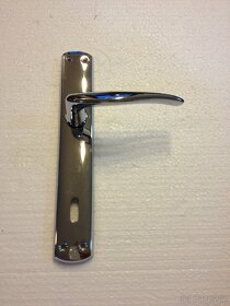 Dveřní klika / kování, stříbrná lesk, rozteč 90mm /17ks - 3
