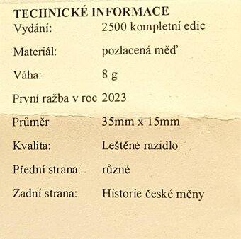 Kompletní sada "Historie české měny" - 3
