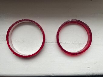 Starožitné kroužky bangle jablonecké skleněné - 3