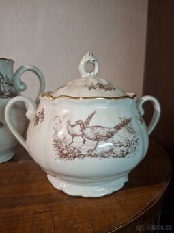 Porcelán s lovecký motivem srnce. - 3