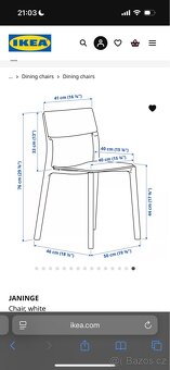Bílé židle JANINGE Ikea - 3