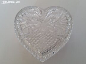 Bohemia Crystal dóza na cukr cukrovar Dobrovice tvar srdce - 3