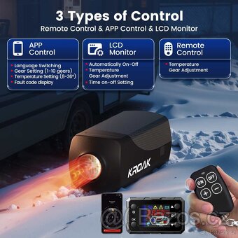 Nezávislé naftové topení 5-8kW 12/24 V, Bluetooth - 3